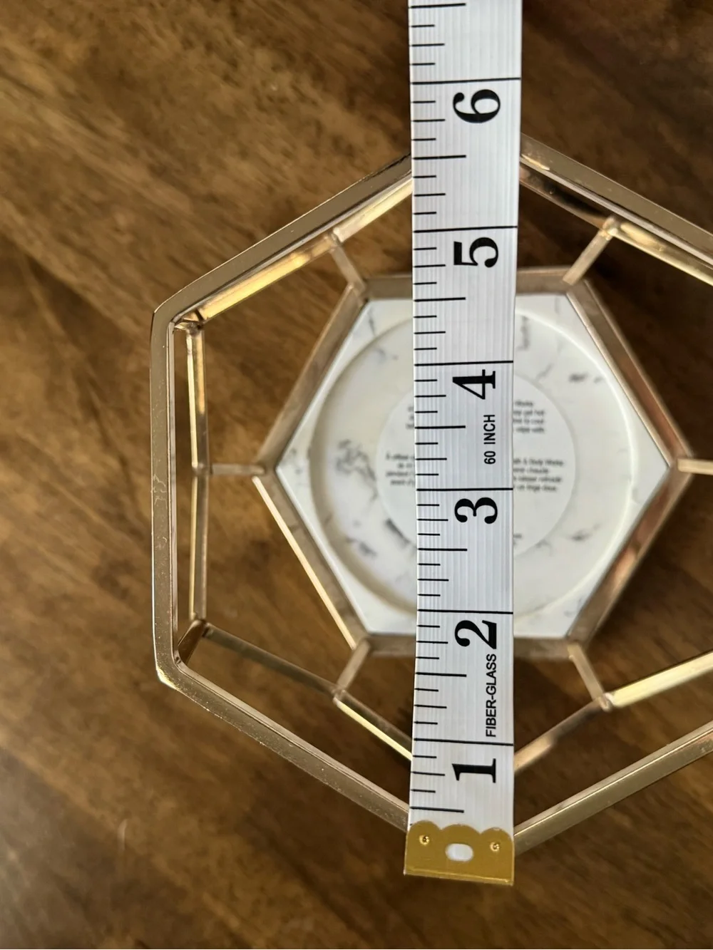 Bath & Body Works Gold Geometric Candle Holder with White Marble Style Base